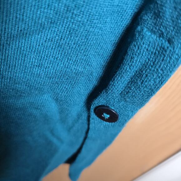 J Jill Sweater Womens Medium Cardigan Blue Pockets - Picture 5 of 6